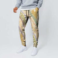 Yellow Palaka Hawaii Leis Jogger Pants Hawaiian-plaid Elegant Tropical Vibes - Polynesian Pride