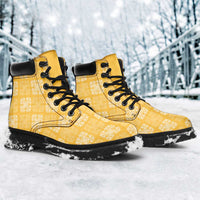 Yellow Palaka Quilt Hawaii All Season Boots Traditional Hawaii-plaid Pattern LT14 - Polynesian Pride