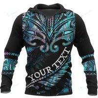 Custom New Zealand Aotearoa Hoodie Maori Fern Paua Shell Black - Polynesian Pride