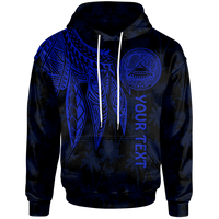 American Samoa Custom Hoodie Polynesian Wings (Blue) Unisex Blue - Polynesian Pride