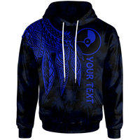 Yap Custom Hoodie Polynesian Wings (Blue) Unisex Blue - Polynesian Pride