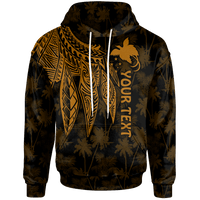 Papua New Guinea Custom Hoodie Polynesian Wings (Golden) Unisex Golden - Polynesian Pride