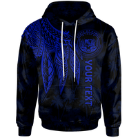 Polynesian Hawaii Custom Hoodie Polynesian Wings (Blue) Unisex Blue - Polynesian Pride