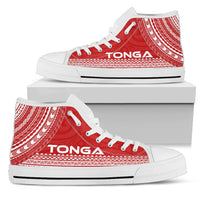 Tonga High Top Shoes - Polynesian Flag Chief Version Unisex Black - Polynesian Pride