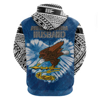 Custom American Samoa Hoodie Couple Polynesian Turtles Valentine HUSBand and WIFE Tie Dye Blue LT13 No Women - Polynesian Pride