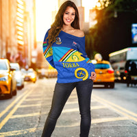 (Custom Personalised) Torba Vanuatu Province Off Shoulder Sweater Mix Australia Flag LT13 - Polynesian Pride
