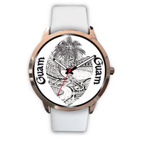 Guam Watch - Guam Polynesian 2 White Leather - Polynesian Pride