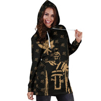 Polynesian Pride Dress - Hawaii King Kanaka Maoli Golden Women's Hoodie Dress - Polynesian Pride