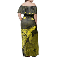 Matching Dress and Hawaiian Shirt Hawaii Polynesian Hibiscus Turtle Map Yellow RLT14 - Polynesian Pride