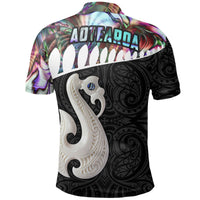 Polynesian Pride Apparel Aotearoa Polo Shirt Maori Manaia Paua Shell - Polynesian Pride