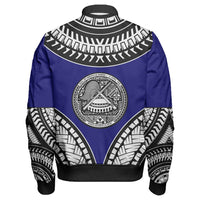 Polynesian Pride Jacket - American Samoa Tattoo Chief Sleeve Zip Bomber Jacket LT10 - Polynesian Pride