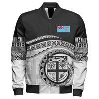 Polynesian Pride Jacket - Fiji Rugby Concept Sleeve Zip Bomber Jacket LT10 Unisex Black - Polynesian Pride