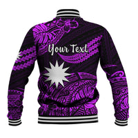 (Custom Personalised) Nauru Polynesian Hibiscus Naoero Purple Baseball Jacket LT14 - Polynesian Pride