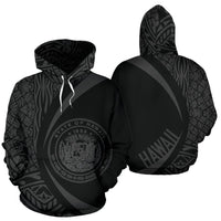 Hawaii Polynesian Hoodie Circle Style 01 Gray Color Unisex White - Polynesian Pride