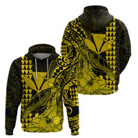 Kakau Polynesian Tribal Hawaiian Turtle with Kanaka Maoli Yellow Hoodie LT9 Yellow - Polynesian Pride