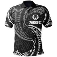 Pohnpei Micronesia Polo Shirt White Tribal Wave Unisex White - Polynesian Pride
