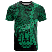 Tahiti Polynesian T Shirt Tribal Wave Tattoo Green Unisex Green - Polynesian Pride