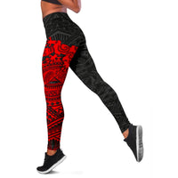 American Samoa Leggings - Polynesian Lizard Red - Polynesian Pride