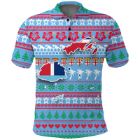 Fiji Christmas Polo Shirt Ugly Christmas LT12 Unisex Blue - Polynesian Pride