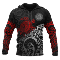 American Samoa Hoodie Polynesian Turtle (Red) Unisex RED - Polynesian Pride