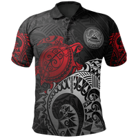 American Samoa Polo Shirt Amerika Samoa Seal Red Turtle Tattoo Unisex RED - Polynesian Pride