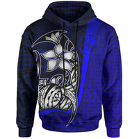 Yap Micronesian Hoodie Blue Turtle with Hook Unisex BLUE - Polynesian Pride