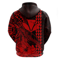 Kakau Polynesian Tribal Hawaiian Turtle with Kanaka Maoli Red Hoodie LT9 - Polynesian Pride