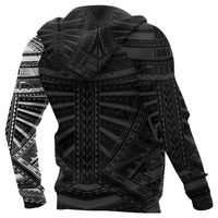 New Zealand Zip up Hoodie, Maori Samoan Polynesian Tattoo Zipper Hoodie White - Polynesian Pride