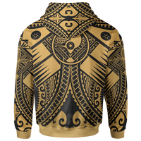 YAP Zip up Hoodie Gold Seal with Polynesian Tattoo - Polynesian Pride