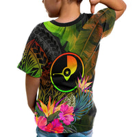 YAP Polynesian Custom T Shirt Hibiscus and Banana Leaves - Polynesian Pride