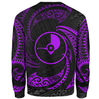Yap Polynesian Custom Personalised Sweater - Purple Tribal Wave - Polynesian Pride