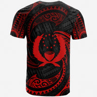 Pohnpei Micronesia T Shirt Red Tribal Wave - Polynesian Pride