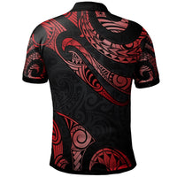 Pohnpei Micronesia Polo Shirt Polynesian Tattoo Red Version - Polynesian Pride