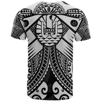 Tahiti T Shirt White Seal with Polynesian Tattoo - Polynesian Pride