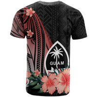 Guam T Shirt Red Polynesian Hibiscus Pattern Style - Polynesian Pride