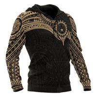 Pohnpei Micronesian Hoodie Gold Heart Shield - Polynesian Pride