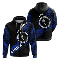 Chuuk Zip up Hoodie Micronesia Pride LT12 Unisex Black - Polynesian Pride
