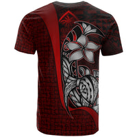 Guam Polynesian Custom T Shirt Red Turtle with Hook - Polynesian Pride