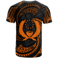 Pohnpei Micronesia Custom T Shirt Orange Tribal Wave - Polynesian Pride