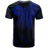 Tahiti T Shirt Polynesian Wings (Blue) - Polynesian Pride