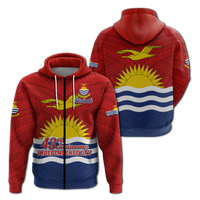Kiribati 43rd Independence Celebrations Hoodie LT12 Zip Hoodie Blue - Polynesian Pride