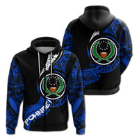 Pohnpei Zip Hoodie Micronesia Pride LT12 Unisex Black - Polynesian Pride