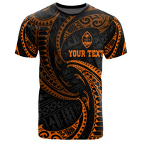 Guam Polynesian Custom T Shirt Orange Tribal Wave Unisex Orange - Polynesian Pride
