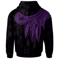 American Samoa Zip up Hoodie Polynesian Wings (Purple) - Polynesian Pride