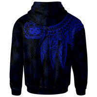 Samoa Custom Hoodie Polynesian Wings (Blue) - Polynesian Pride