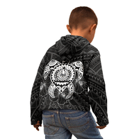 Tahiti Polynesian Zip up Hoodie Vintage Polynesian Turtle (White) - Polynesian Pride