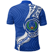 Pohnpei Polo Shirt Micronesia Pride Blue LT12 - Polynesian Pride