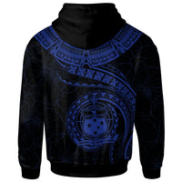 Polynesian Samoa Hoodie Samoan Waves (Blue) - Polynesian Pride