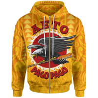 American Samoa Polynesian Zip Hoodie Aeto Pago Pago Unisex Yellow - Polynesian Pride