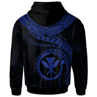 Polynesian Hawaii Kanaka Maoli Hoodie Hawaiian Waves (Blue) - Polynesian Pride
